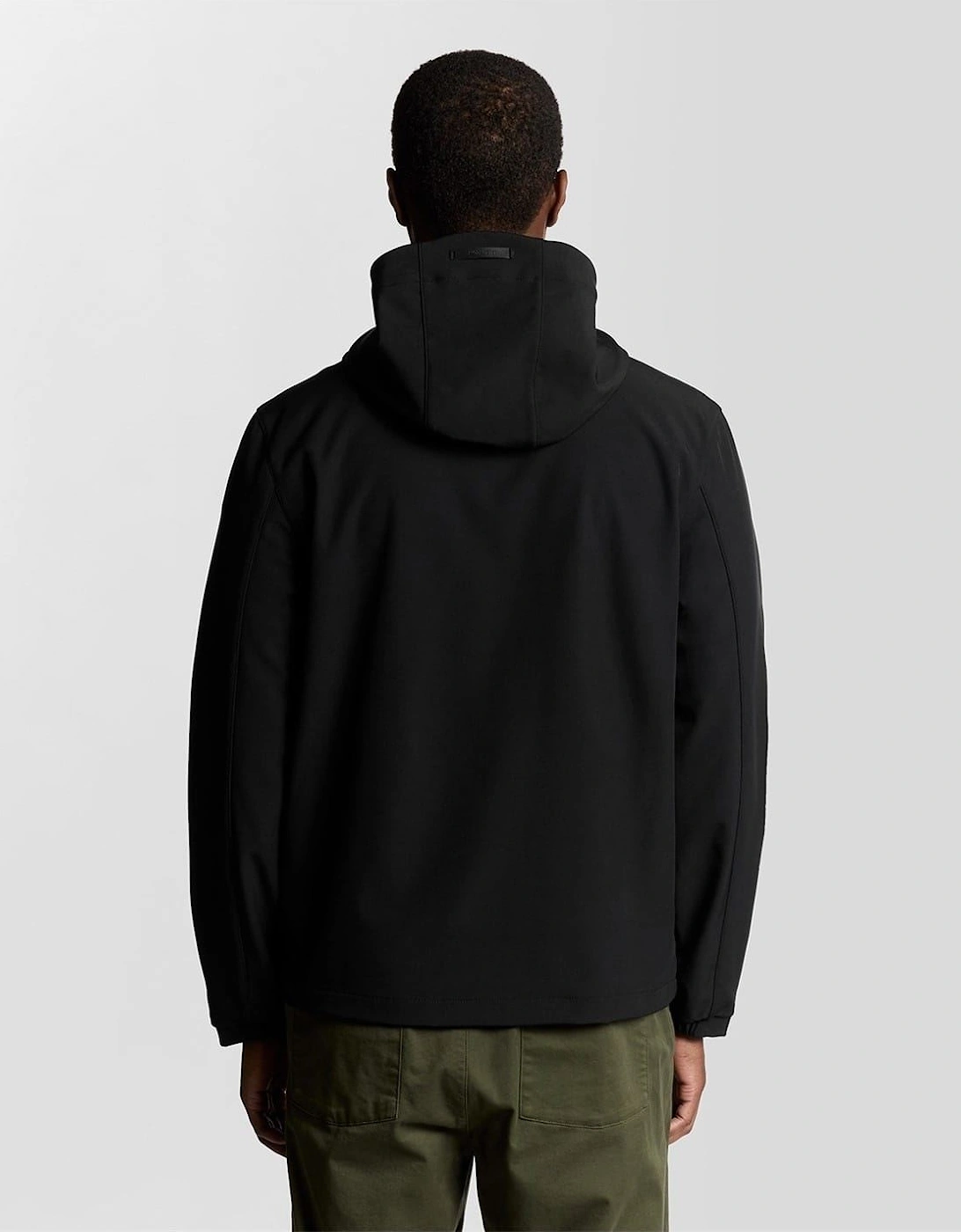Solid Patterned Hooded Softshell Jacket with Zipped Pocket