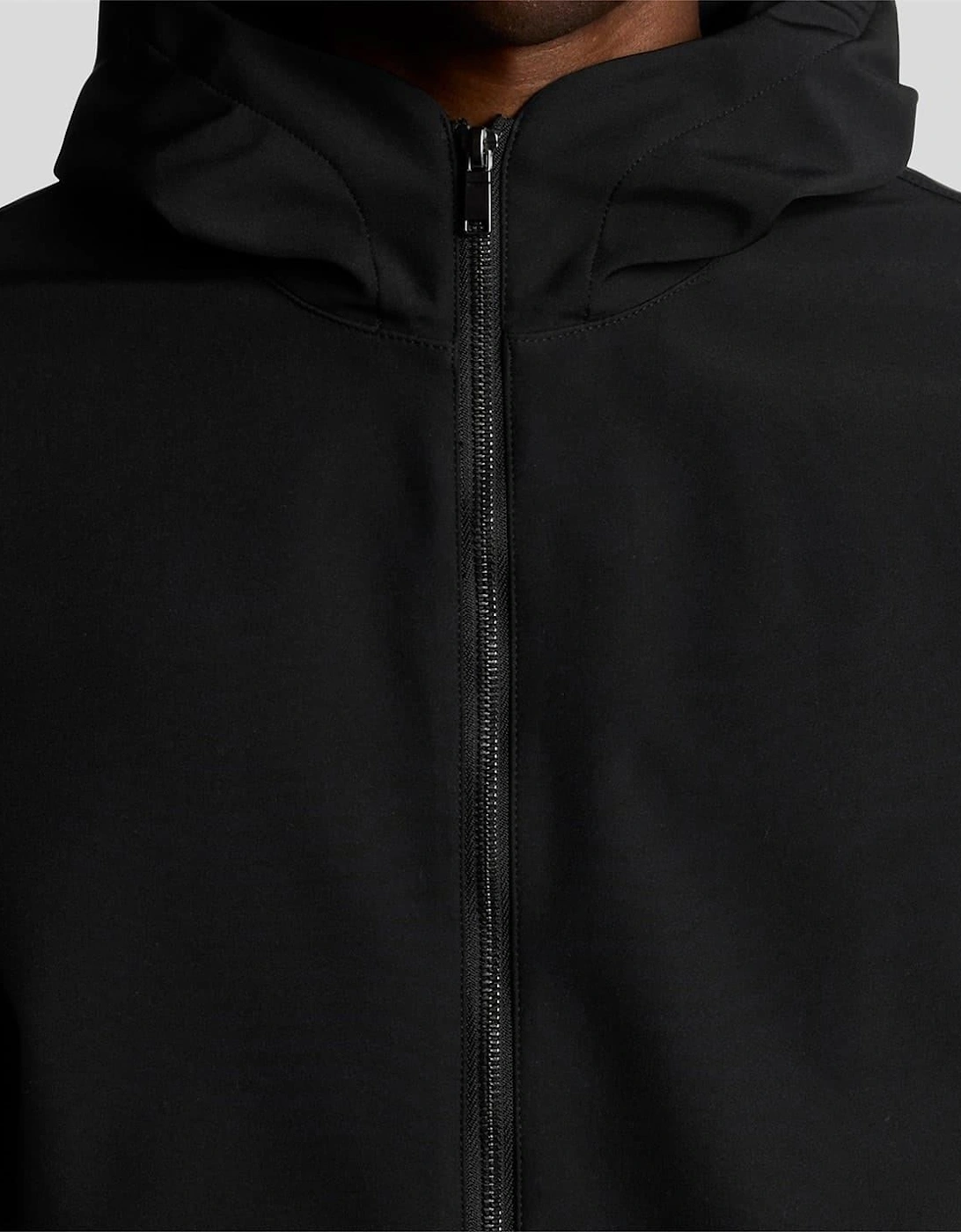 Solid Patterned Hooded Softshell Jacket with Zipped Pocket