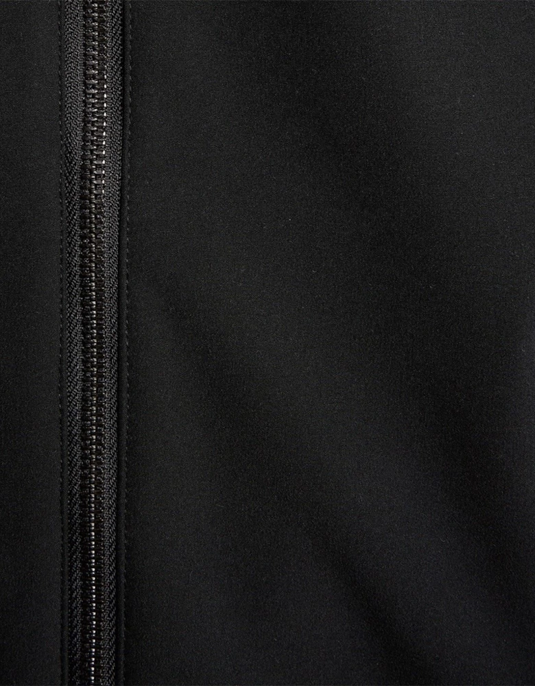 Solid Patterned Hooded Softshell Jacket with Zipped Pocket
