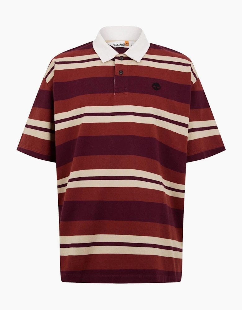 Striped Short Sleeve Rugby Polo Shirt