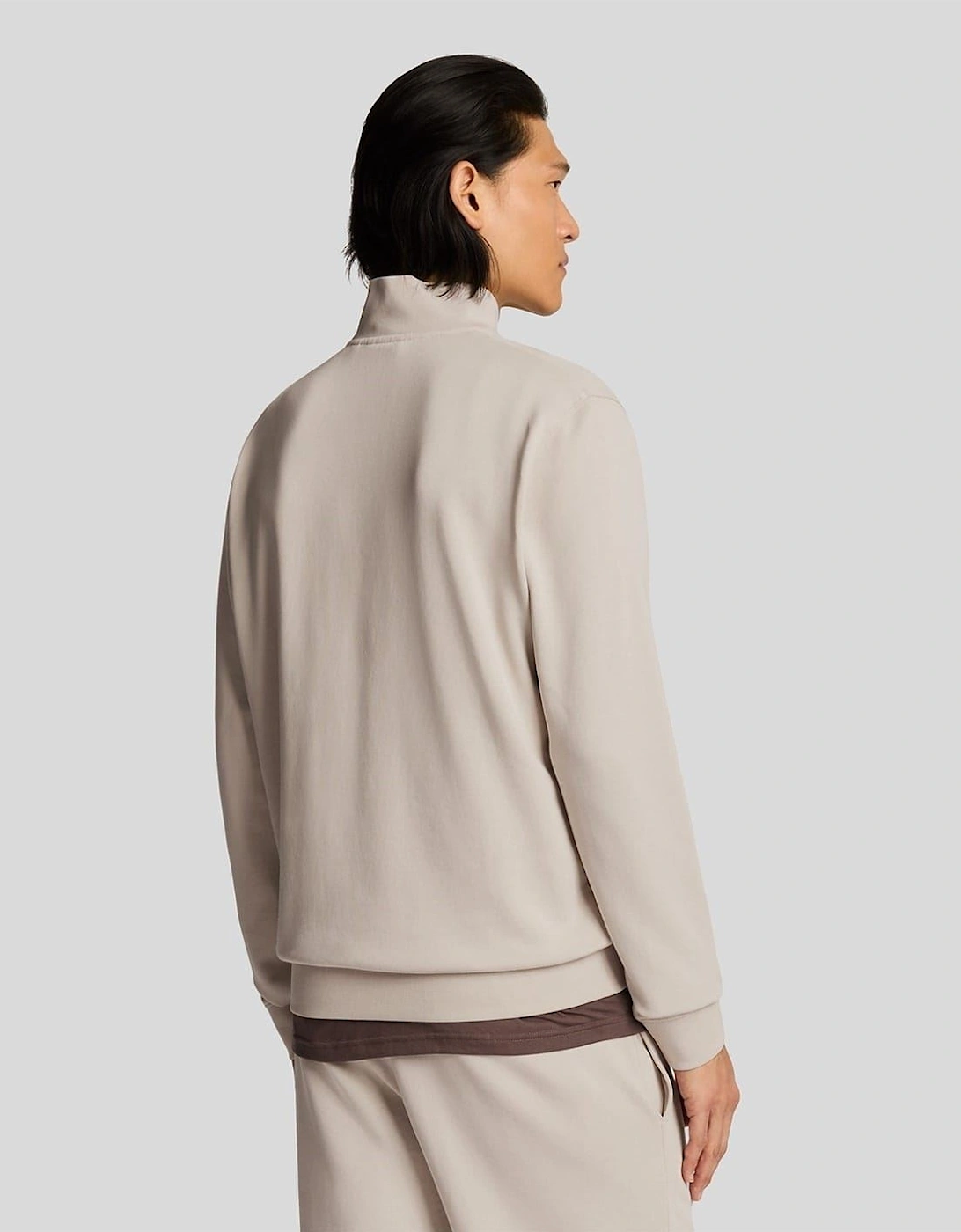 Zip Neck Funnel Neck Long Sleeve Sweatshirt