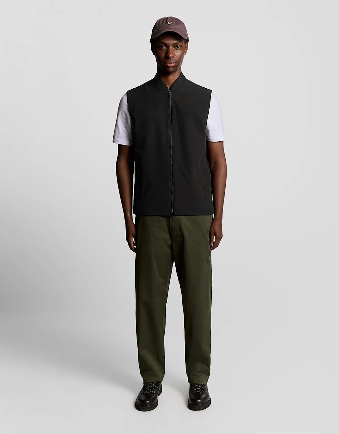 Solid Patterned Full Zipper Waist Coat with Zipped Pocket