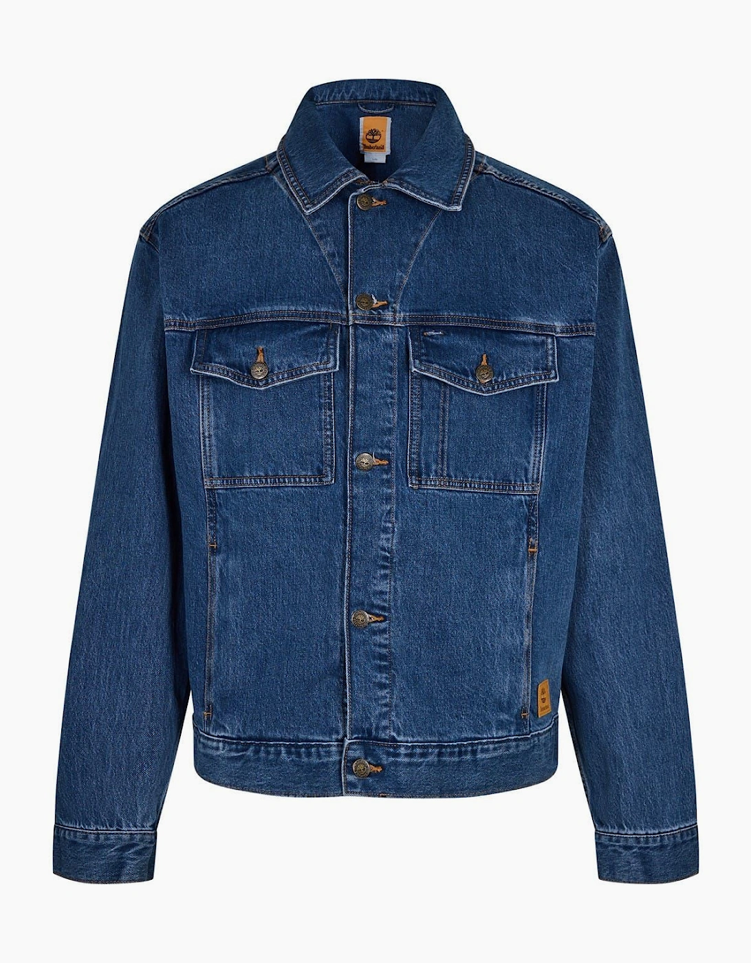 Denim Jacket Solid Patterned with Chest Pocket