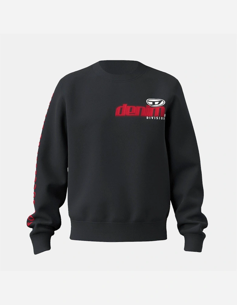 Text Graphic Crew Neck Ribbed Collar Long Sleeve Sweatshirt