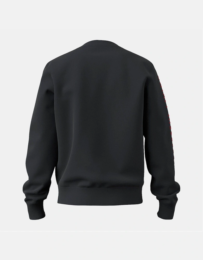 Text Graphic Crew Neck Ribbed Collar Long Sleeve Sweatshirt