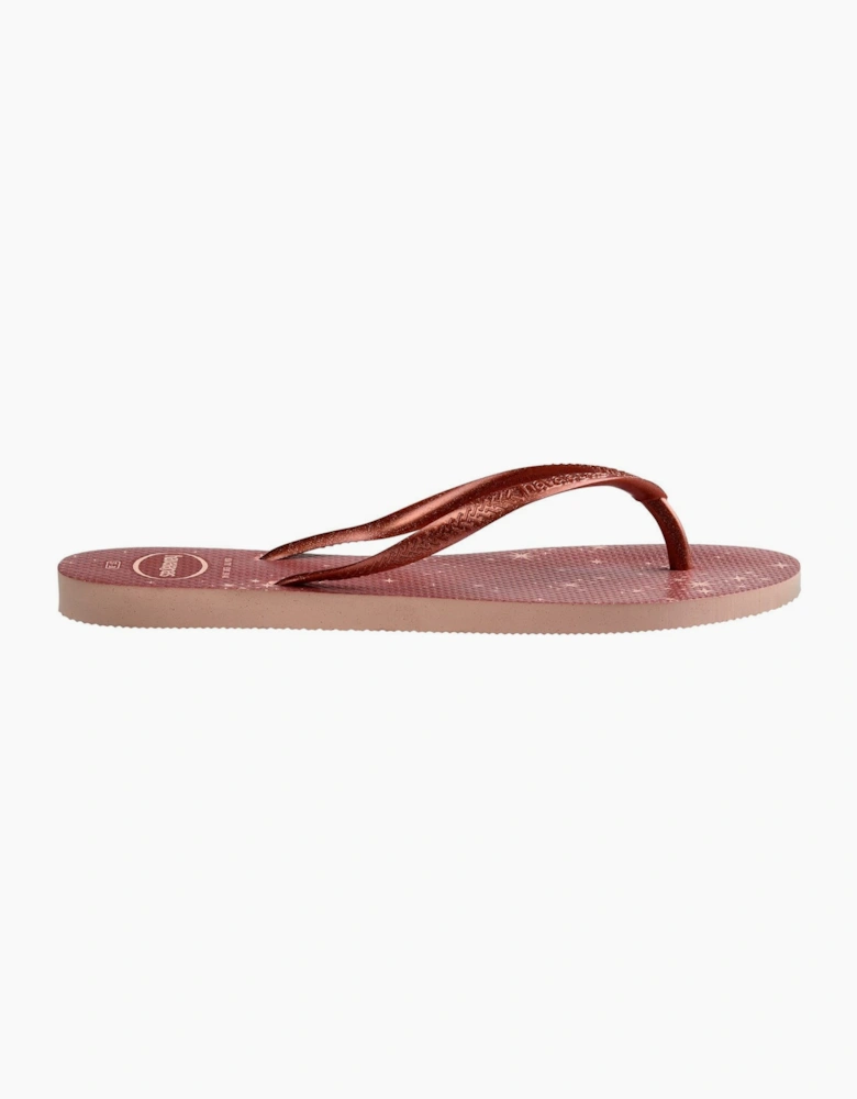 Star Patterned Thong Toe Flip Flops