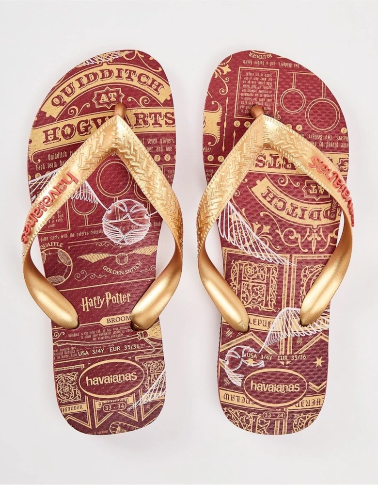 Hogwarts Graphic Print Flip Flop Sandals