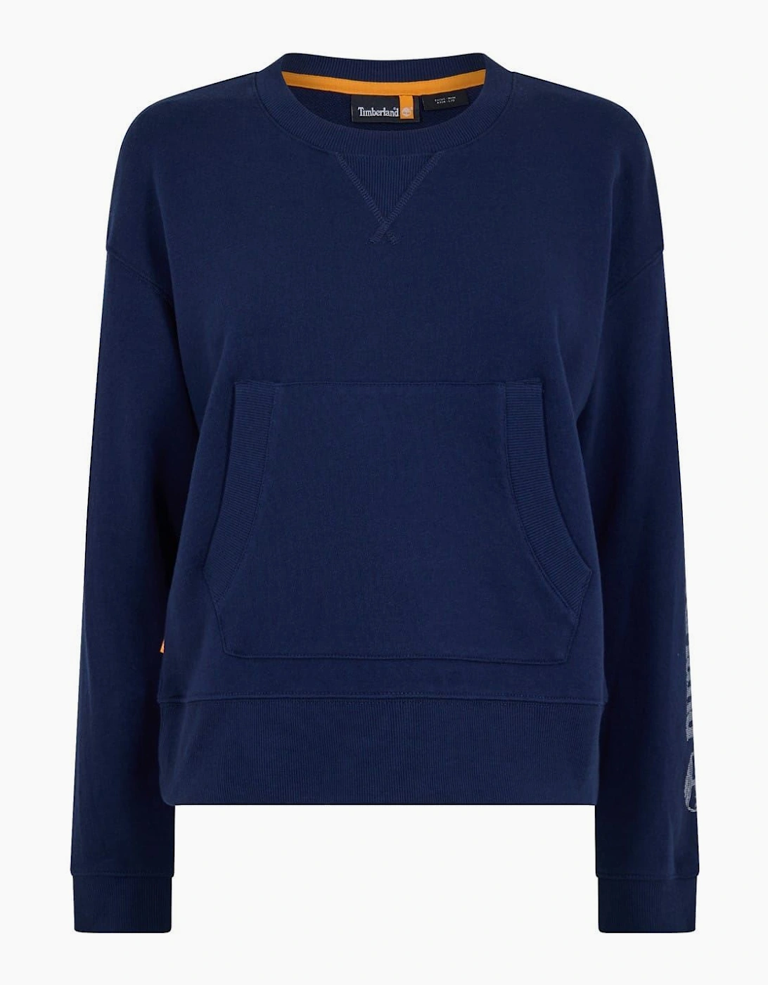 Crew Neck Long Sleeve Kangaroo Pocket Sweatshirt