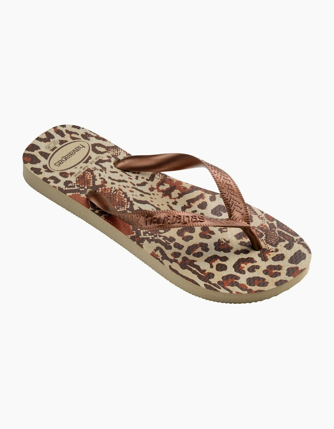 Leopard Patterned Flip Flops Sandals