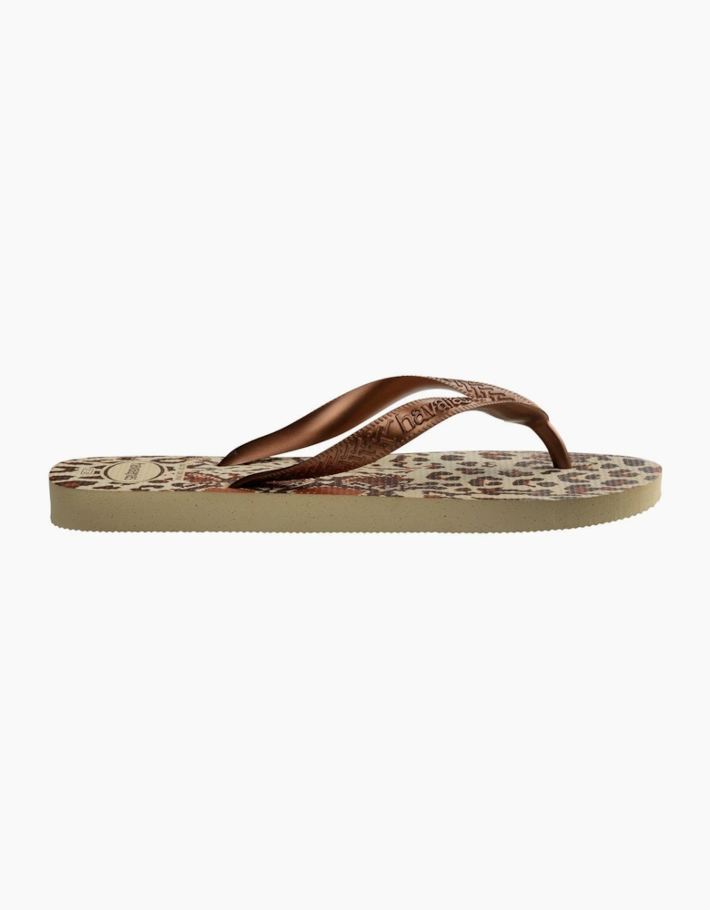 Leopard Patterned Flip Flops Sandals