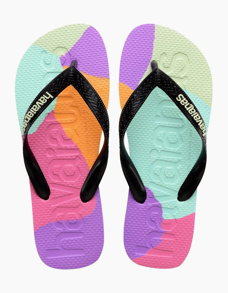 Top Logomania Black Flip Flops