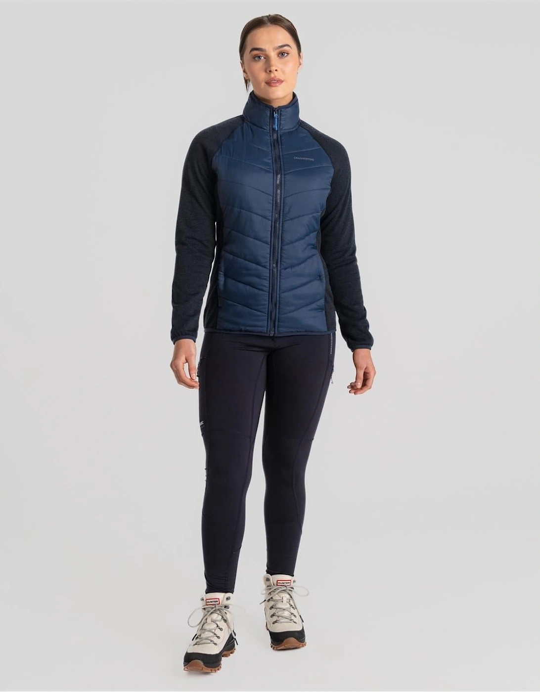 Crmla Solid Patterned Zipped Pocket Hybrid Jacket