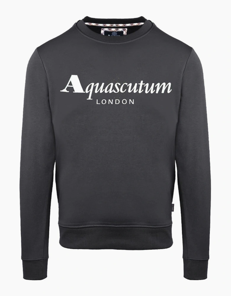 Lacoste Lettering Crew Neck Ribbed Collar Sweatshirt