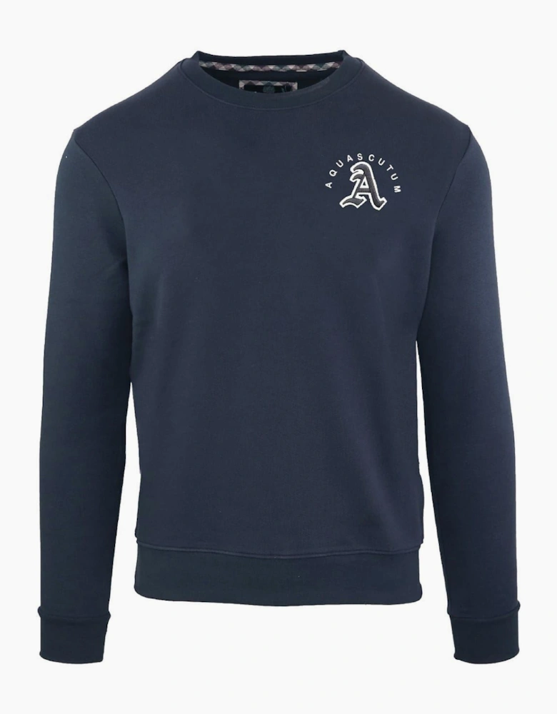 Embroidered Crew Neck Long Sleeve Sweatshirt