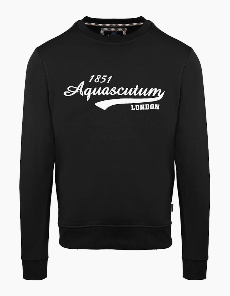 Printed Logo Crew Neck Ribbed Collar Long Sleeve Sweatshirt