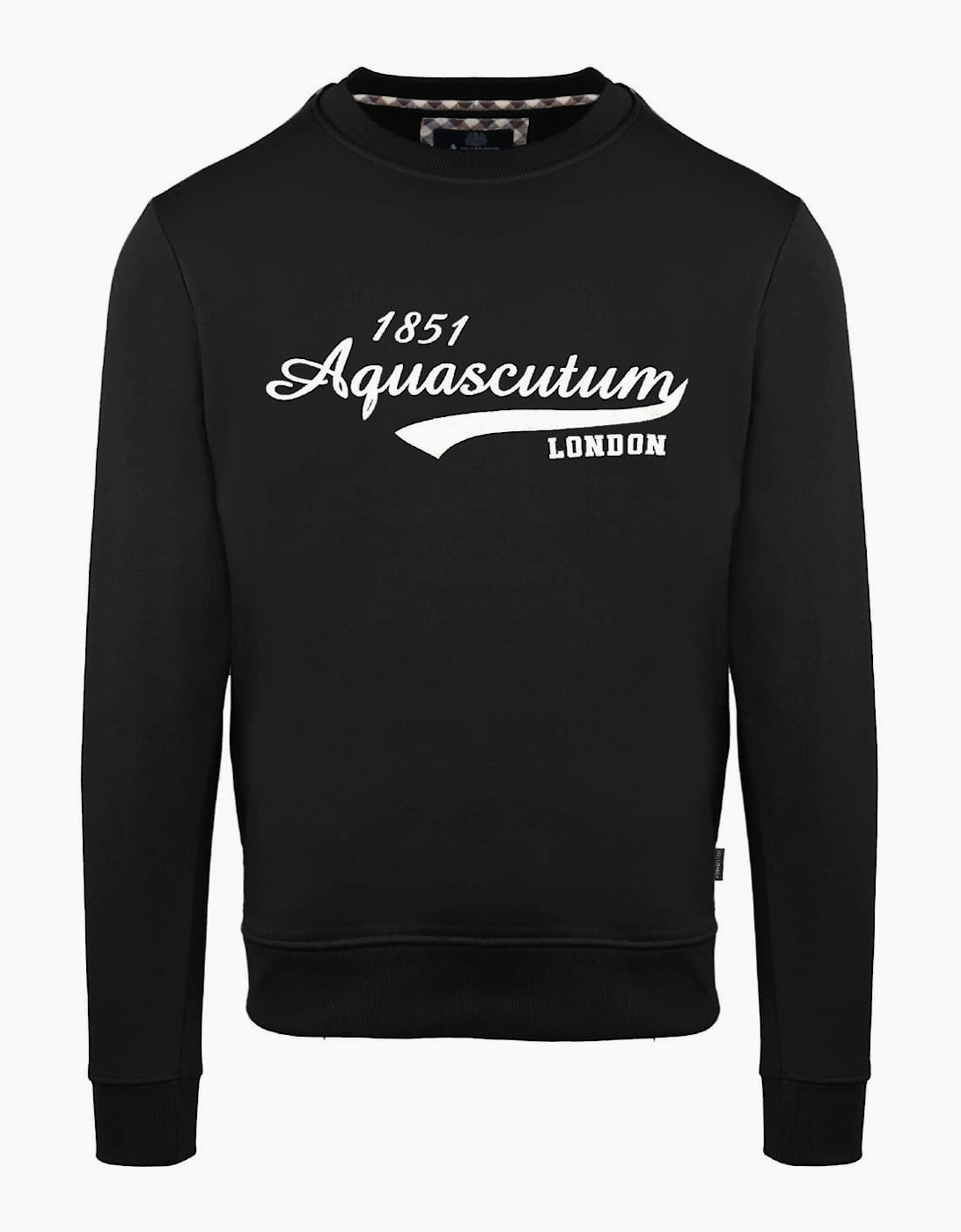 Printed Logo Crew Neck Ribbed Collar Long Sleeve Sweatshirt, 2 of 1