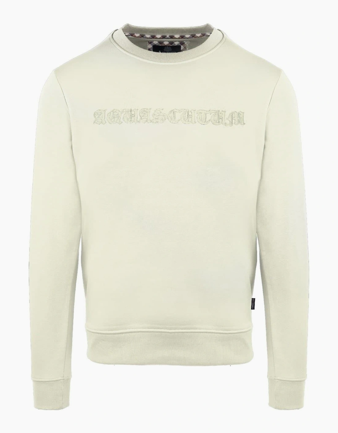 Embroidered Crew Neck Ribbed Collar Long Sleeve Sweatshirt, 2 of 1