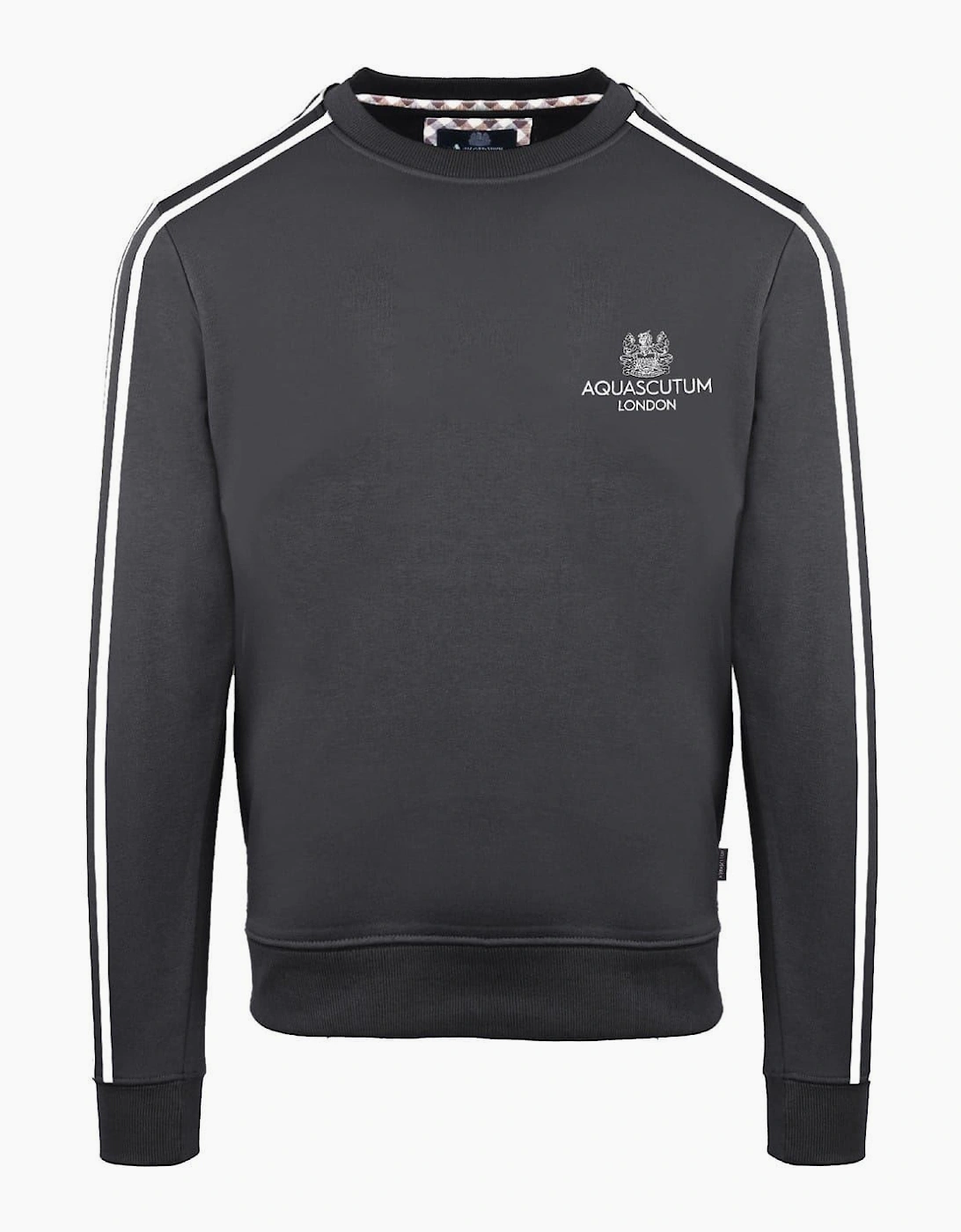 Crew Neck Ribbed Collar Long Sleeve Sweatshirt, 2 of 1