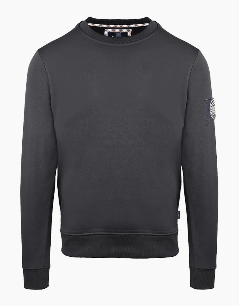 Crew Neck Ribbed Collar Long Sleeve Sweatshirt