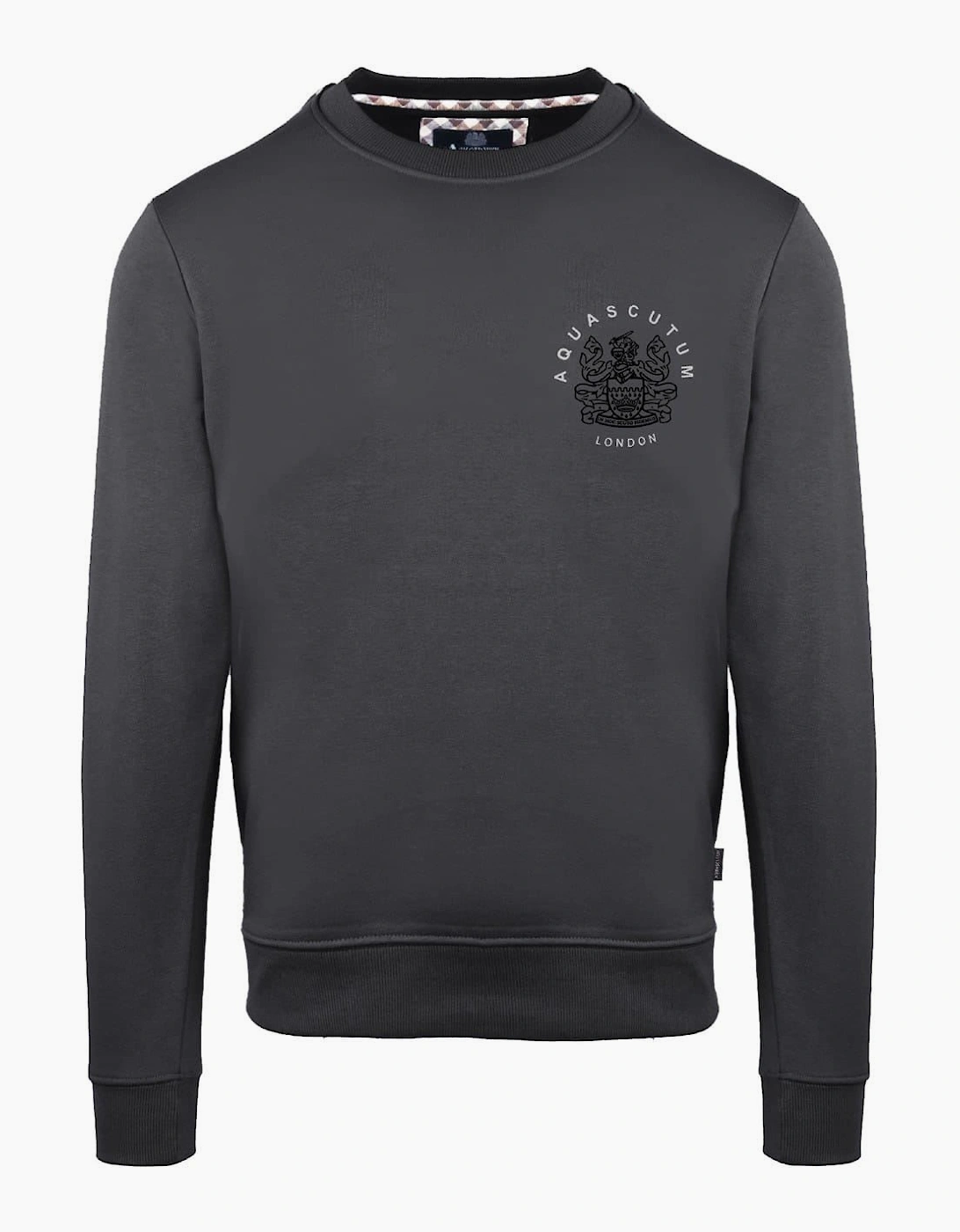 Crew Neck Ribbed Collar Long Sleeve Sweatshirt, 2 of 1