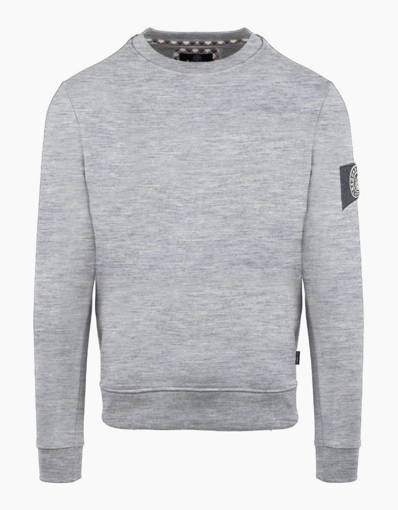 Crew Neck Ribbed Collar Long Sleeve Sweatshirt