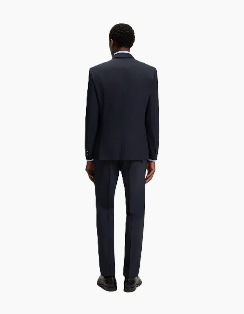 Solid Patterned Notch Collared Flap Pocket Suit Jacket