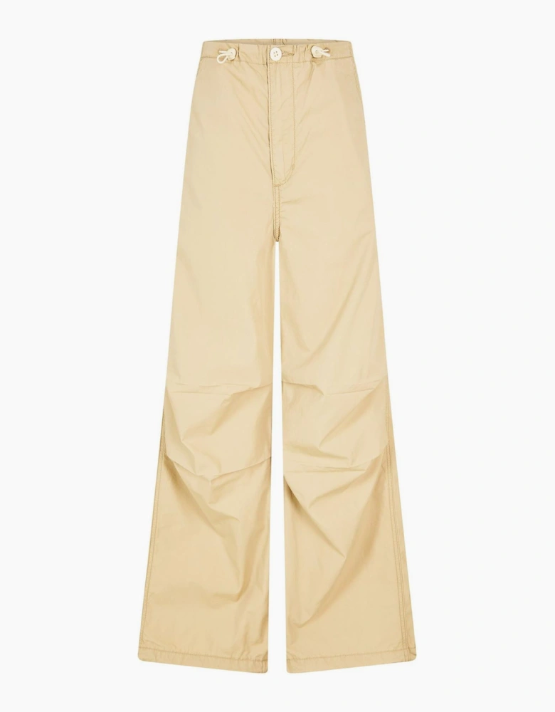 Solid Patterned Wide Parachute Pants