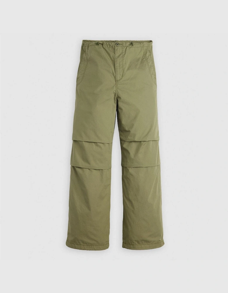 Solid Patterned Wide Parachute Pants