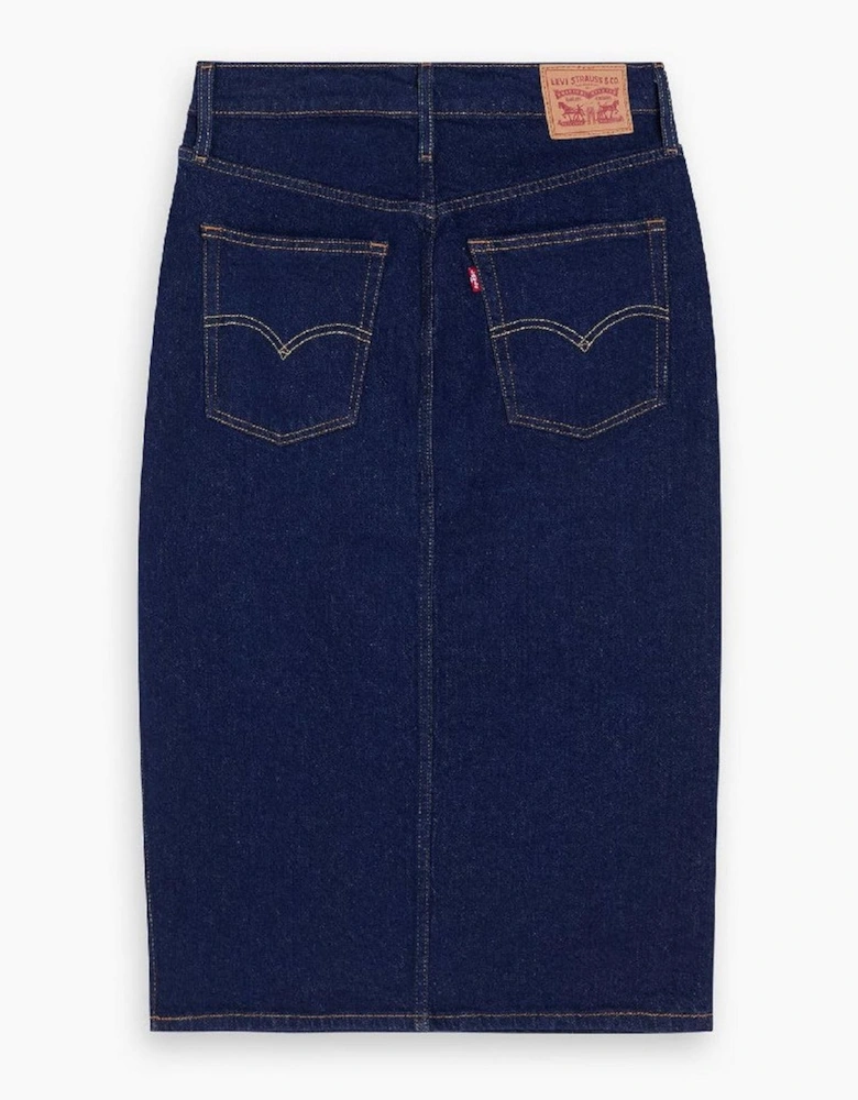 Solid Patterned Side Slit Skirt