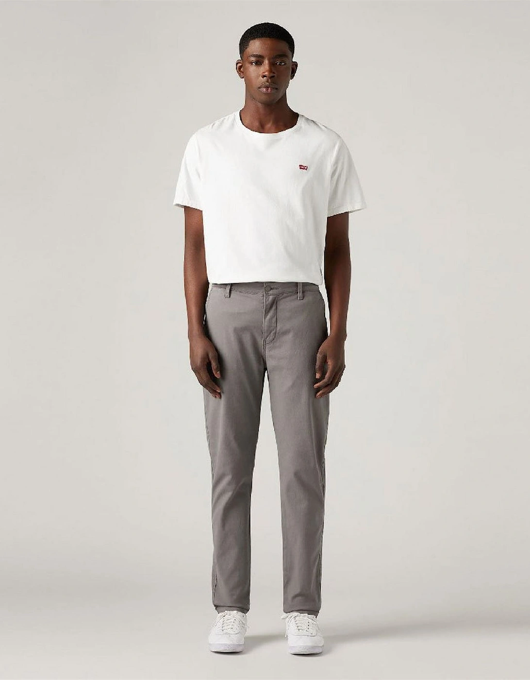 Solid Patterned Slim Chinos with Slant Pockets