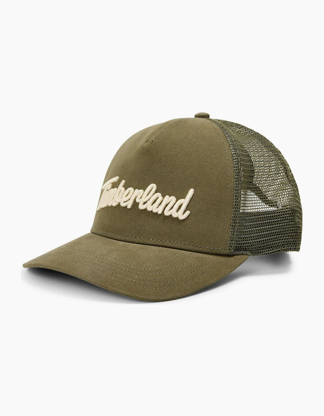 Timberland Men's Green 3D Logo Wordmark Trucker Cap - Size: