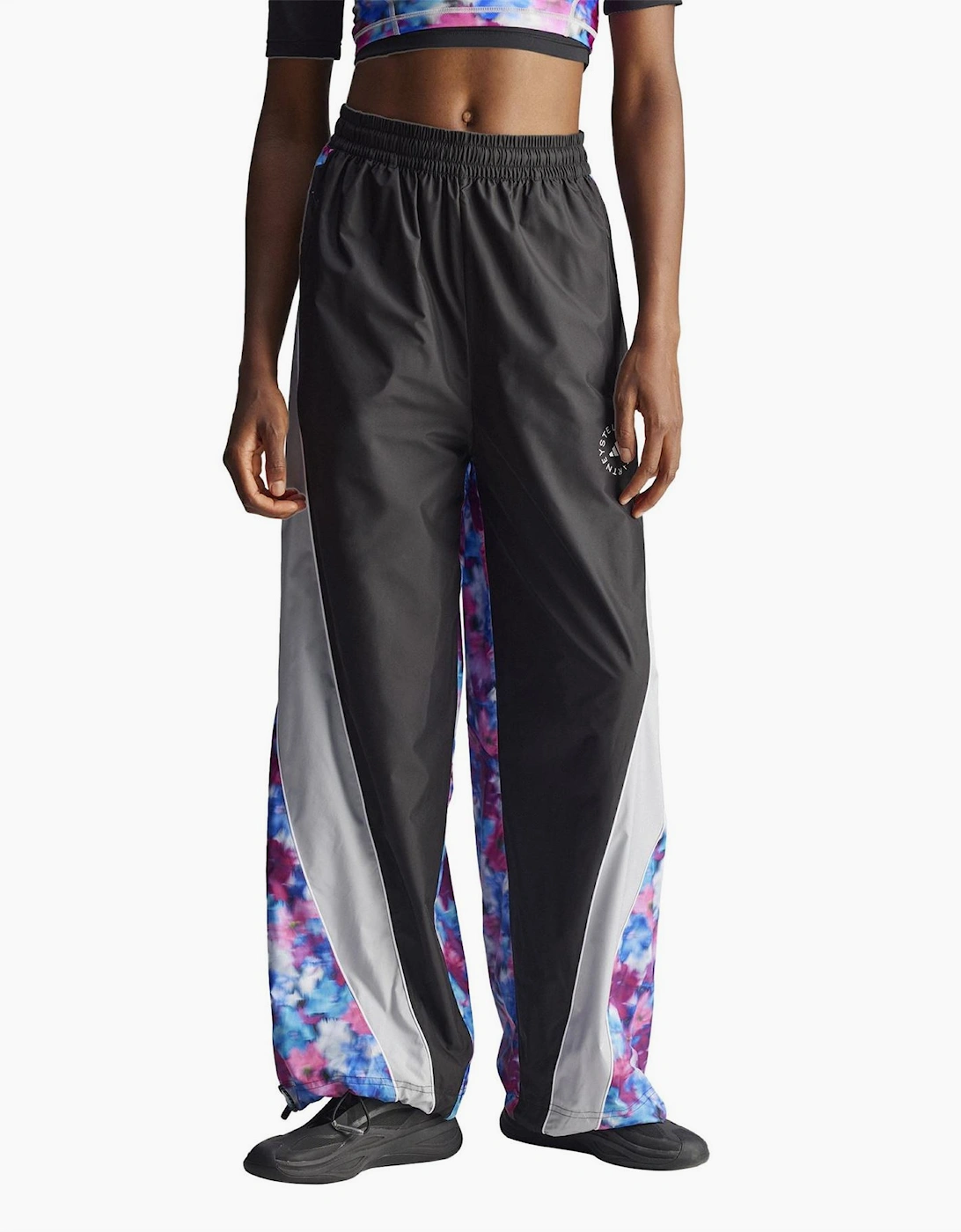 Color Block Patterned Wide Leg Track Pants