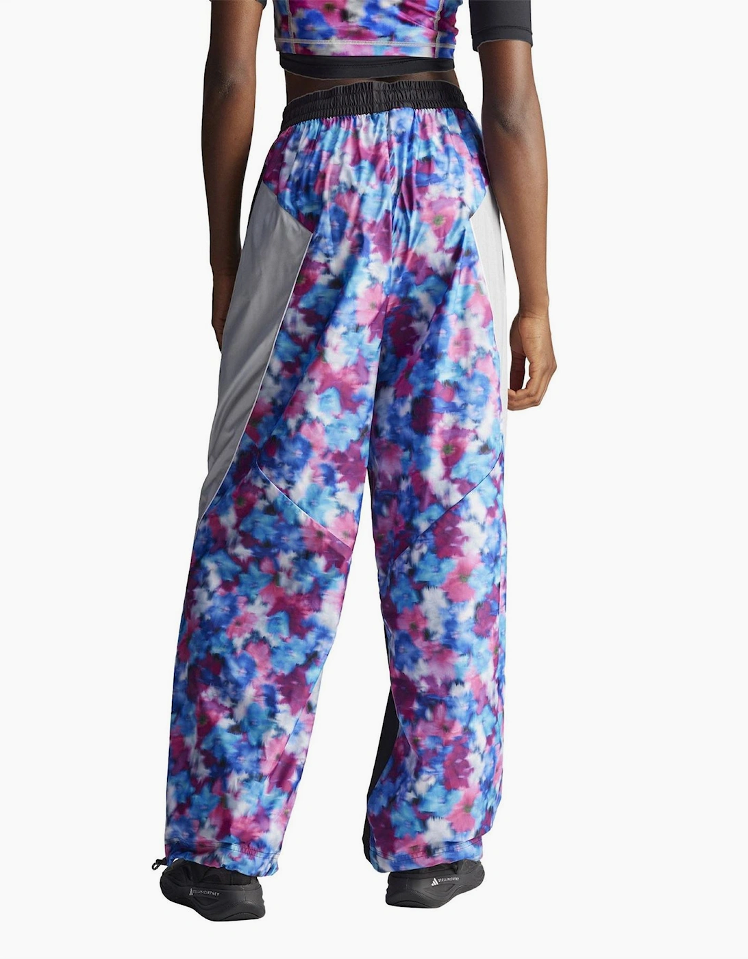 Color Block Patterned Wide Leg Track Pants