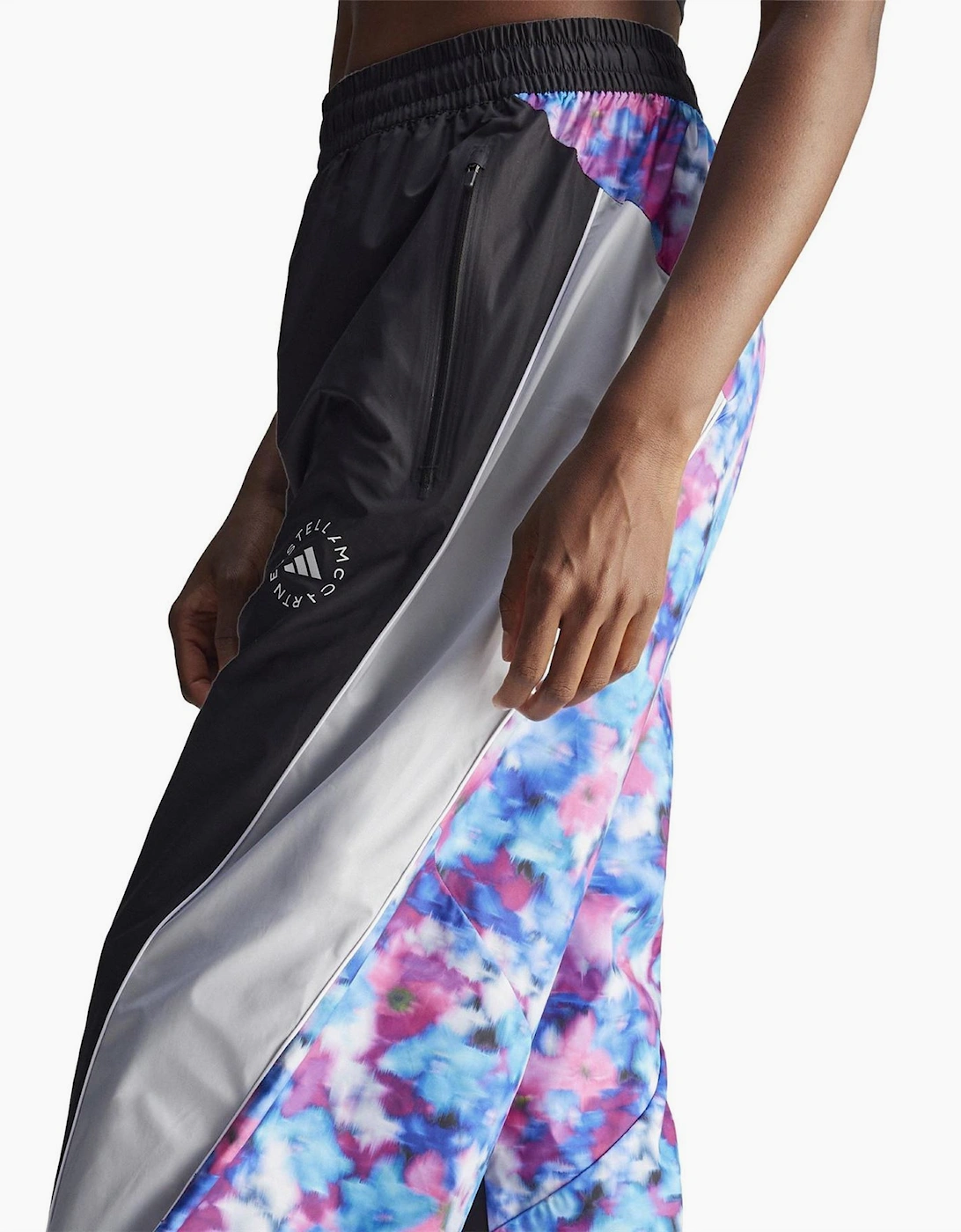 Color Block Patterned Wide Leg Track Pants