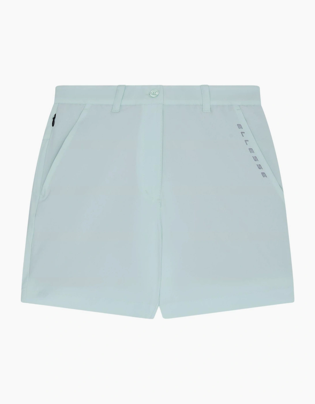 Ellesse Women's Green Fayia Solid Patterned Bermuda Shorts - Size 6