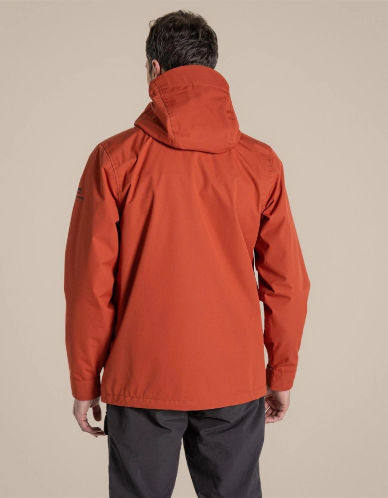 Hartley Solid Patterned Hooded Snap Button Rain Jacket