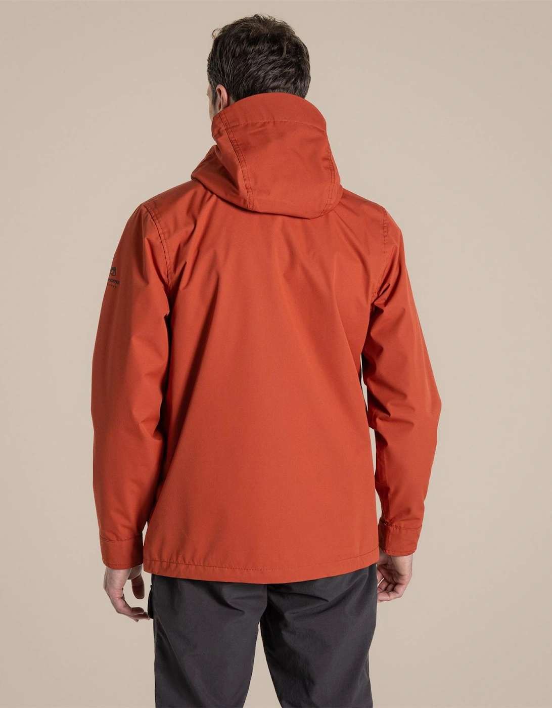 Hartley Solid Patterned Hooded Snap Button Rain Jacket