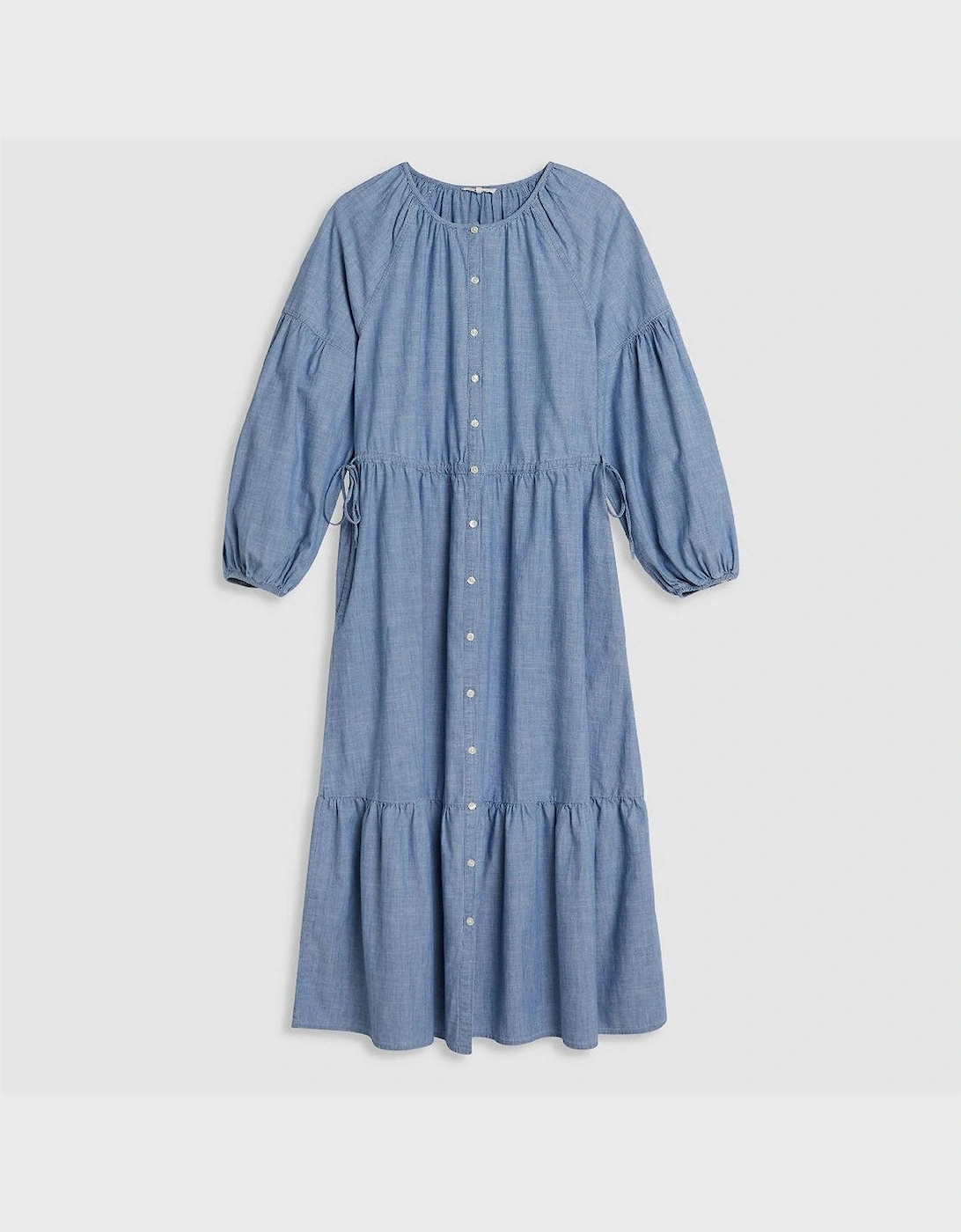 Jolene Crew Neck Three Quarter Sleeve Maxi Tiered Dress