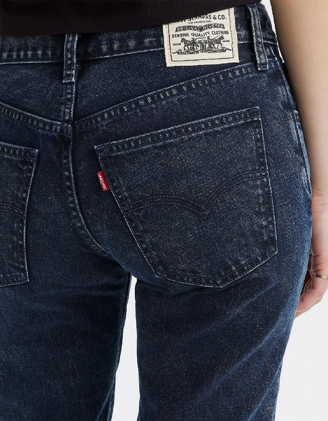 Mid Rise Straight Leg Jeans