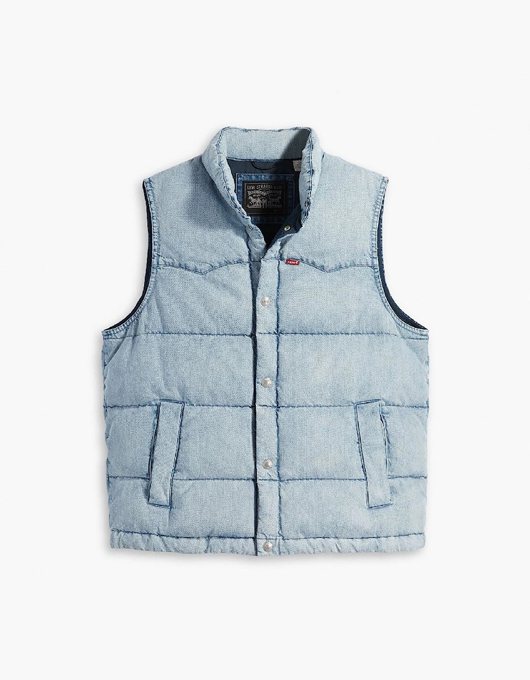 Western Snap Button Puffer Gilet with Pockets