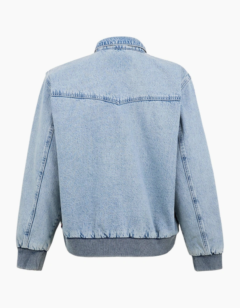 Stone Wash Ribbed Cuff Aviator Jacket