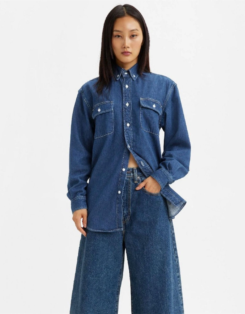Classic Denim Shirt with Chest Pocket