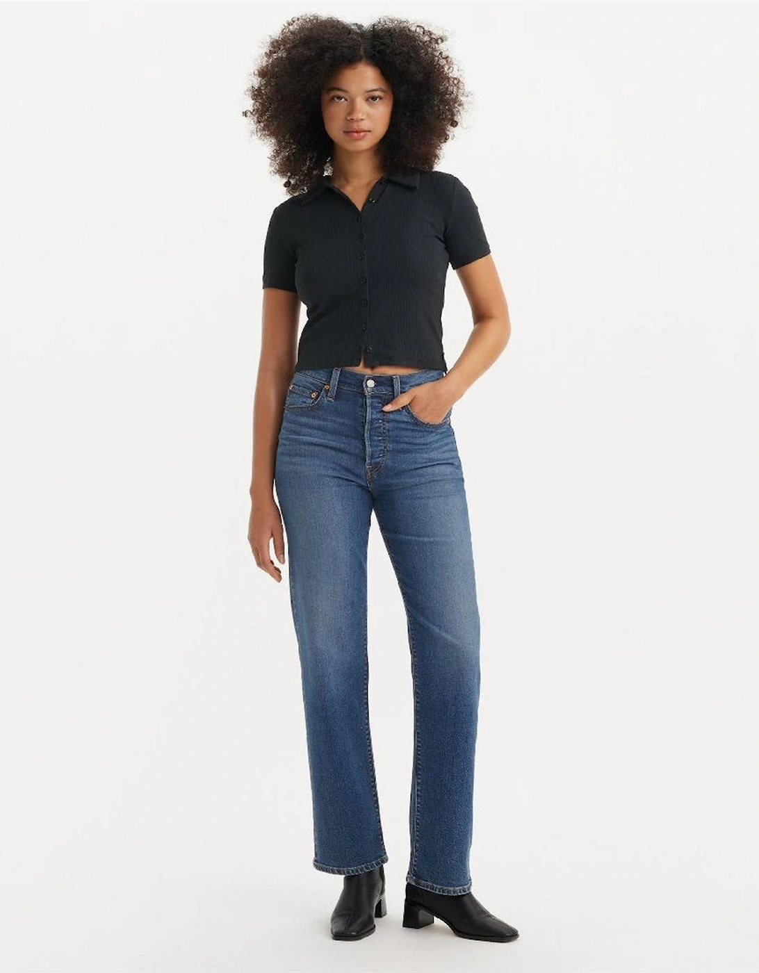 Ribcage High Rise Straight Leg Jeans