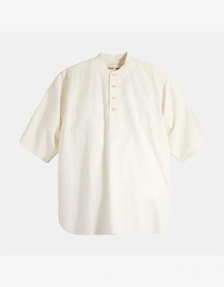 Button Placket Henley Collar Collared Neck Shirt