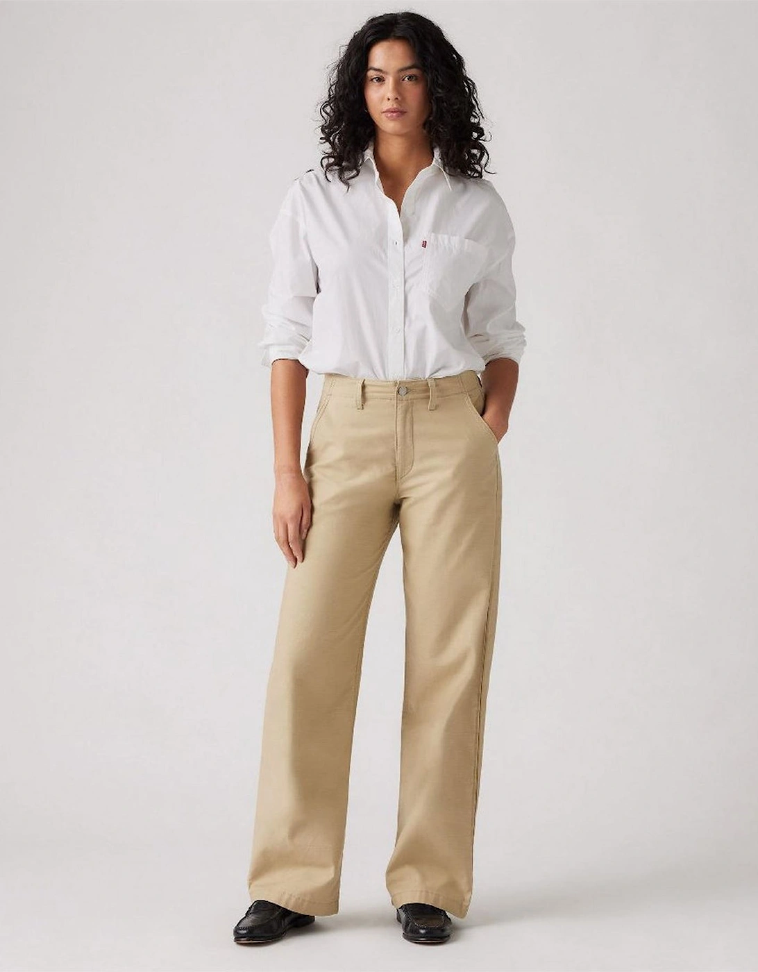 90s High Rise Solid Patterned Straight Chinos