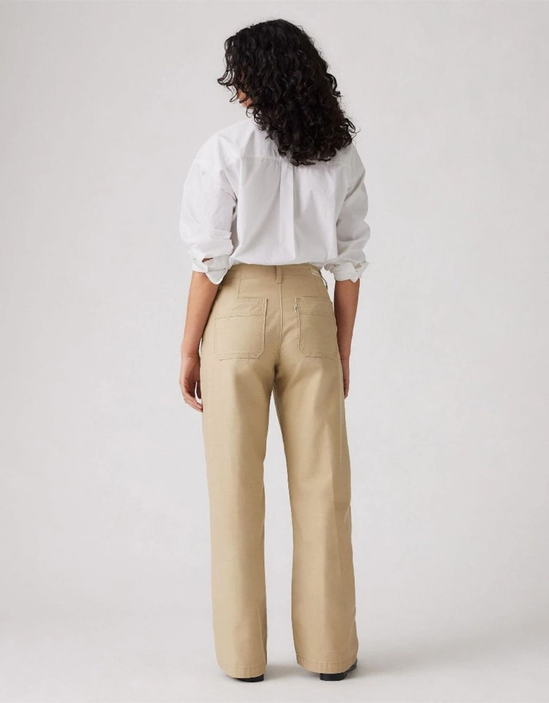 90s High Rise Solid Patterned Straight Chinos