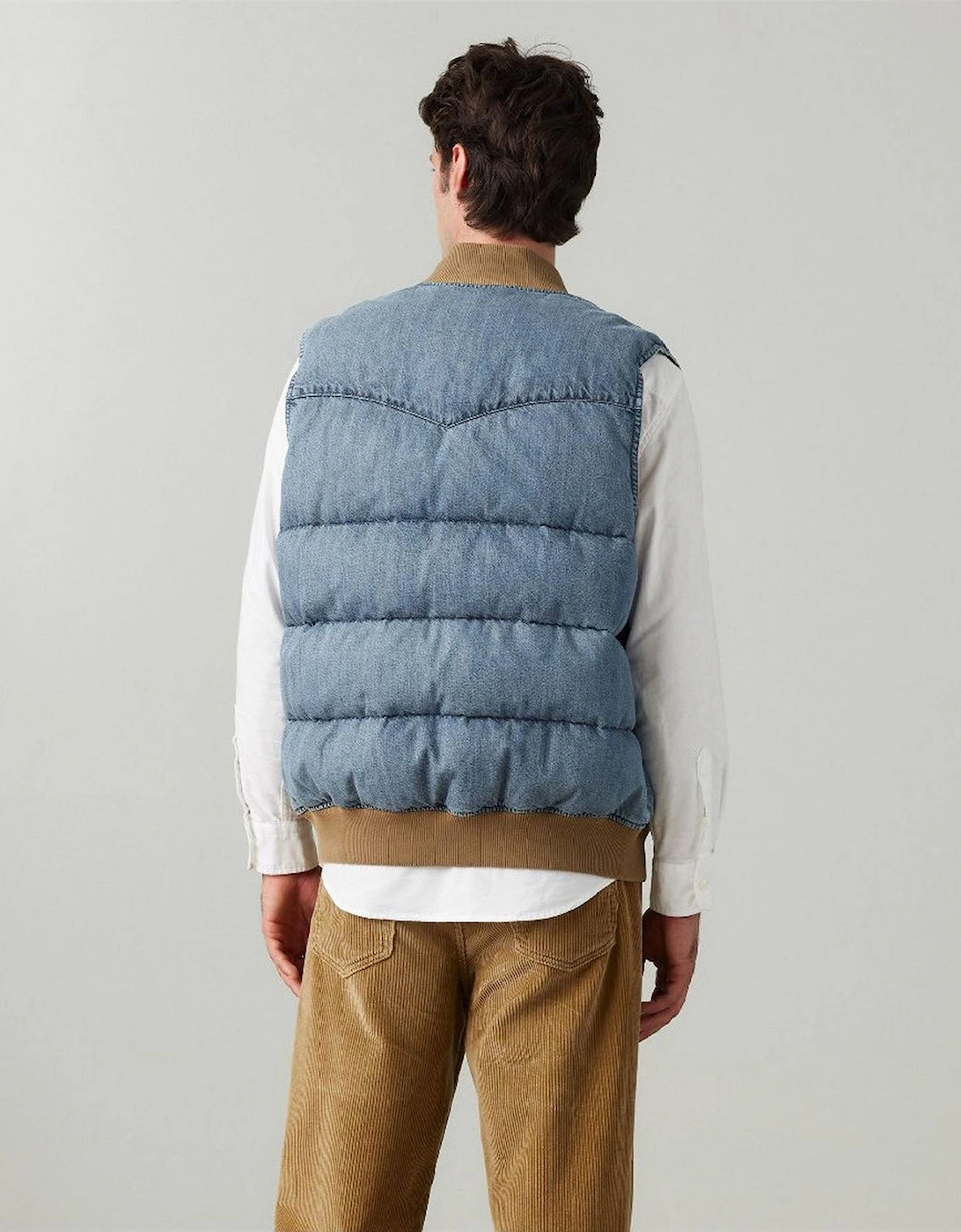 Western Solid Patterned Zipped Pocket Puffer Coat