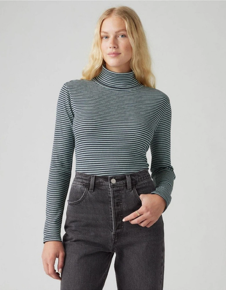 Turtleneck Long Sleeve Slim Fit T-Shirt