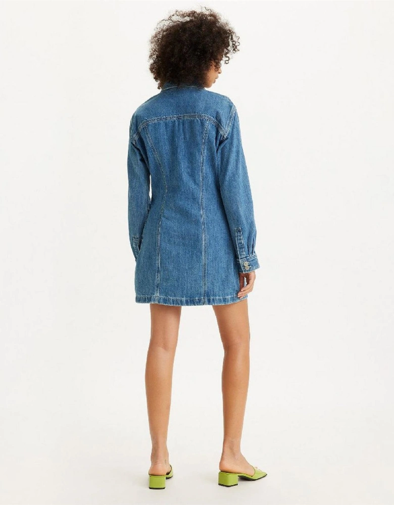 Shay Denim Mini Long Sleeve Shirt Dress