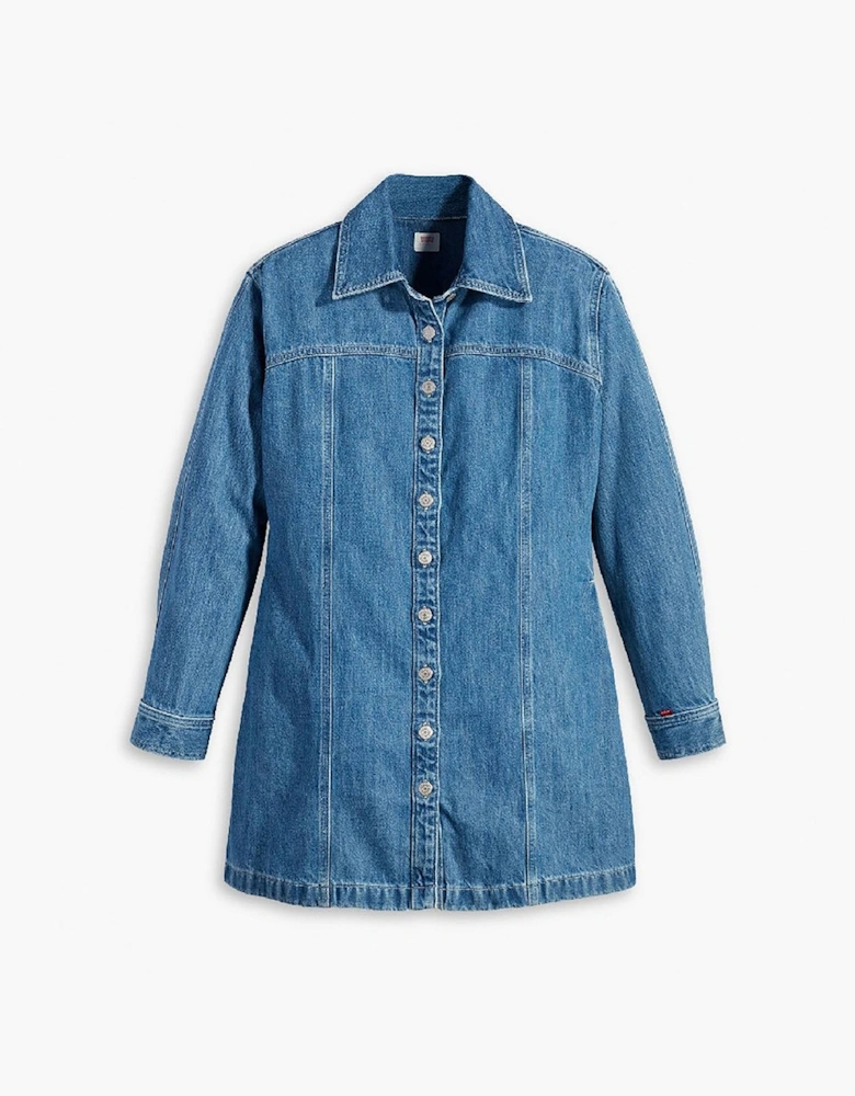 Shay Denim Mini Long Sleeve Shirt Dress